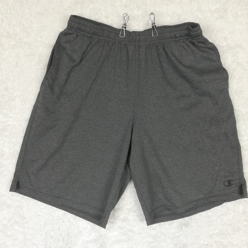 Champion Mens Shorts Athletic Gray Heather Pull On 9" Inseam L